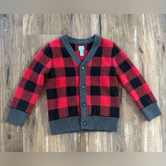 Baby Gap Boys Cardigan 4 Years Buffalo Plaid - Picture 1 of 6